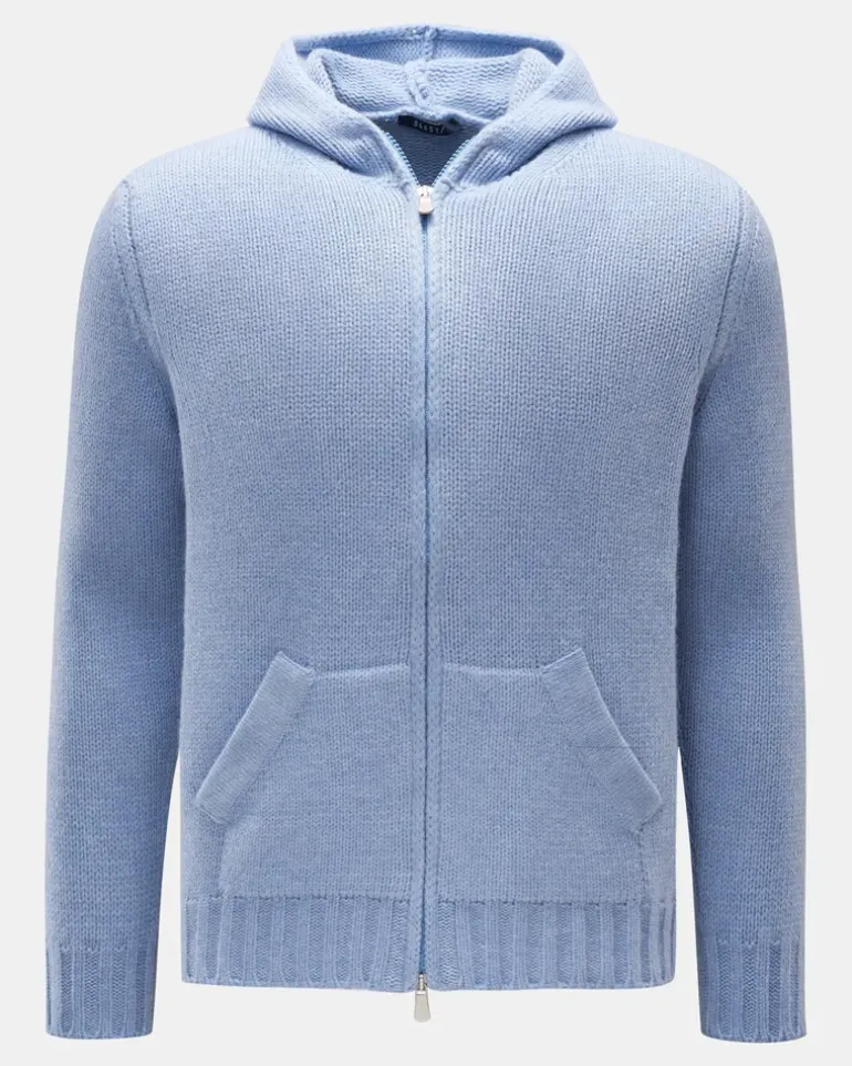 Herren - Strickjacke 'Blended Full Zip' hellblau