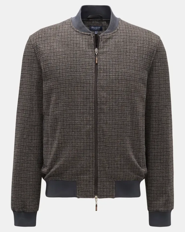 Herren - Woll-Blouson 'Check Bomber' grau/braun kariert