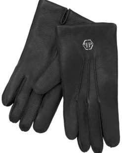 Hexagon Handschuhe mit Prägung - Schwarz