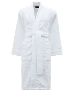 Hexagon Kimono-Bademantel - Weiß