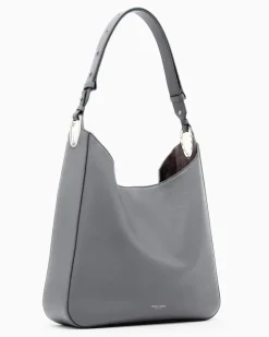 Hobo Bag aus Leder Grau