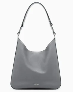 Hobo Bag aus Leder Grau