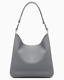 Hobo Bag aus Leder Grau