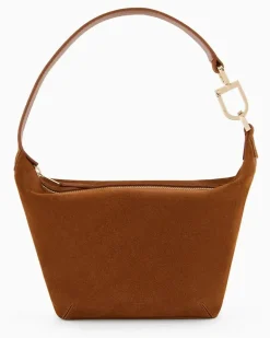 Hobo Bag la Prima Soft im Mini-Format aus Veloursleder Kamel