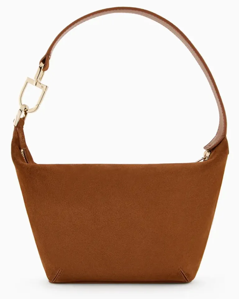 Hobo Bag la Prima Soft im Mini-Format aus Veloursleder Kamel
