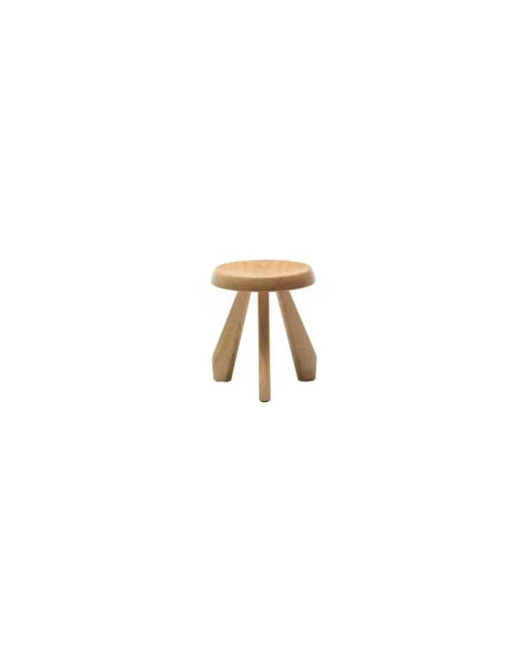 Hocker i Maestri - Holz natur - massive Eiche - Designer Charlotte Perriand