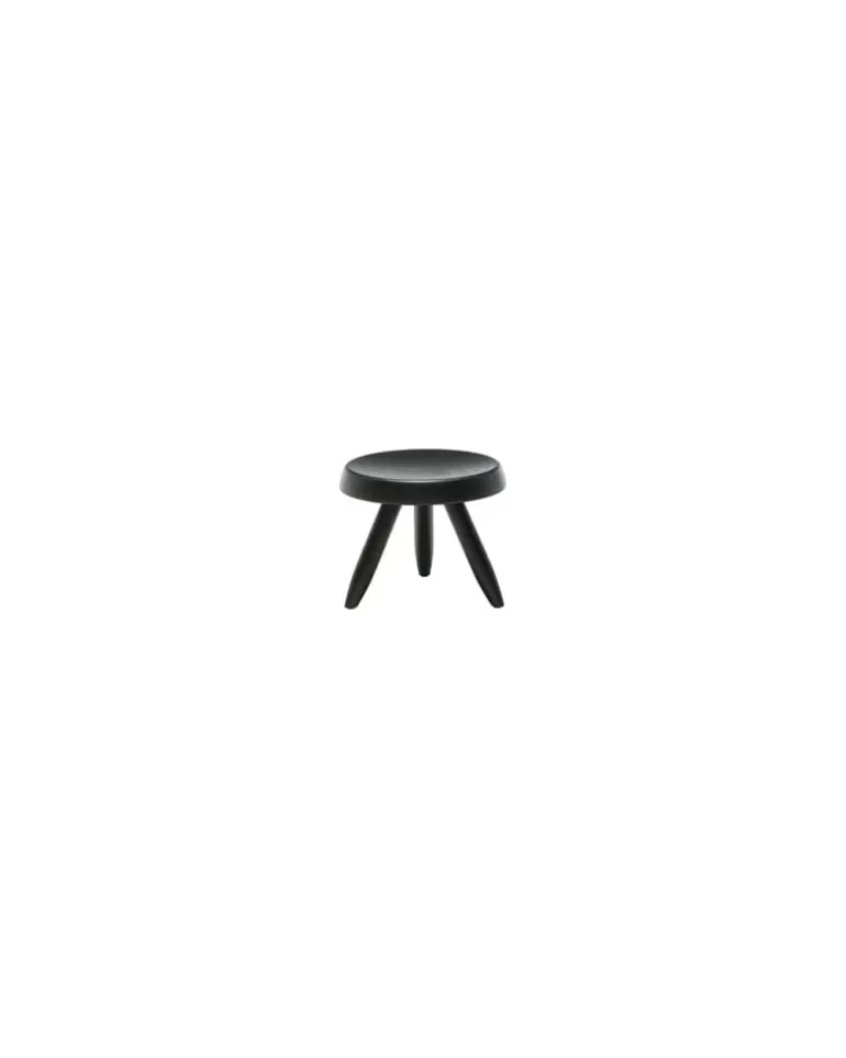 Hocker i Maestri - Schwarz - Getöntes Eichenholz - Designer Charlotte Perriand