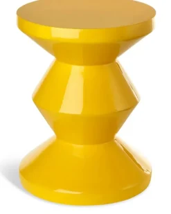 Hocker mit Zickzackdetail - Gelb