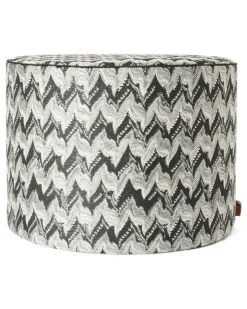 Hocker mit Zickzackmuster - Schwarz