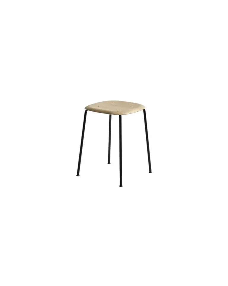 Hocker Soft Edge - Holz natur - klarlackbeschichtetes Eichenholzfurnier - Designer Iskos-Berlin