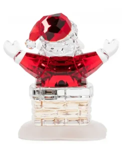 Holiday Cheers Santa Claus Kaminkristallfigur (6cm x 6cm) - Rot