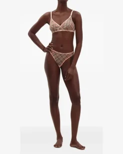 Honor Tanga mit Karomuster - Nude