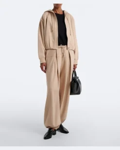 Hoodie aus Baumwoll-Jersey Beige