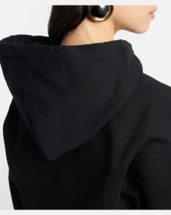Hoodie aus Baumwoll-Jersey Schwarz