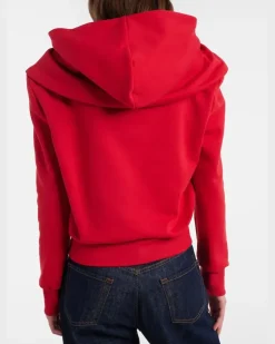 Hoodie aus einem Baumwollgemisch Rot
