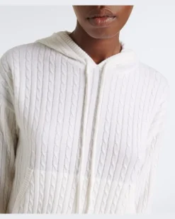 Hoodie aus Kaschmir Weiß