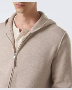Hoodie aus Wolle und Cashmere Beige