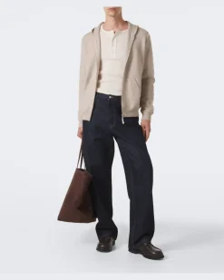 Hoodie aus Wolle und Cashmere Beige
