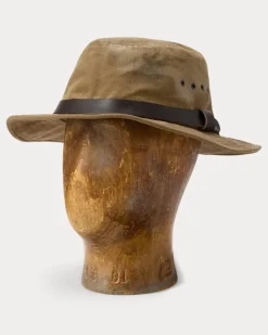Hut aus gewachstem Segeltuch Brown