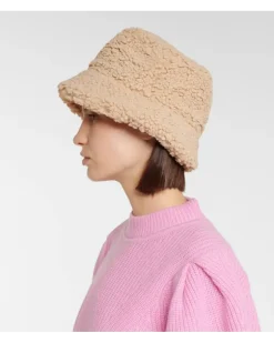 Hut aus Teddyfleece Beige