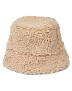 Hut aus Teddyfleece Beige