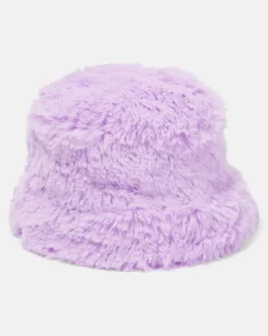 Hut aus Teddyfleece Violett