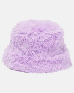 Hut aus Teddyfleece Violett
