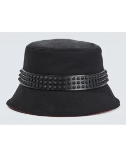 Hut Bobino Spikes aus Canvas Schwarz