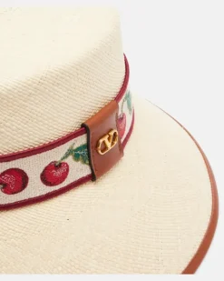 Hut Cherryfic aus Stroh Beige