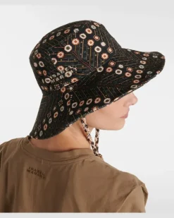 Hut Delya aus Denim Schwarz