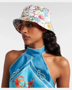 Hut Gucci Flora aus Seide Weiß