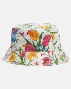 Hut Gucci Flora aus Seide Weiß