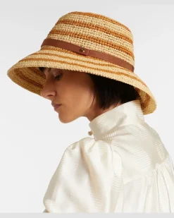 Hut VLogo aus Raffiabast Beige