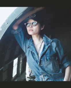 Indigoblauer Denim-Overall Blue