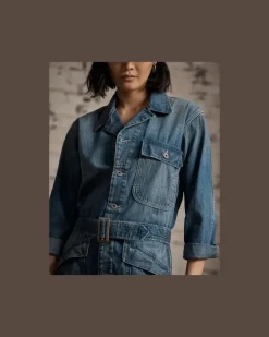 Indigoblauer Denim-Overall Blue