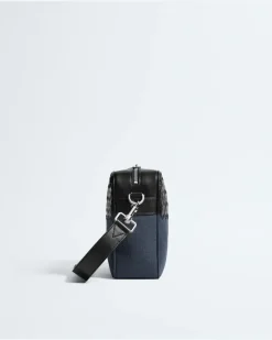Intrecciato Camera Bag-Blau - Herren