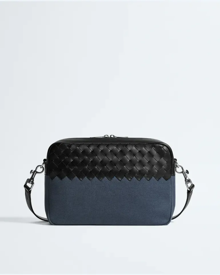 Intrecciato Camera Bag-Blau - Herren
