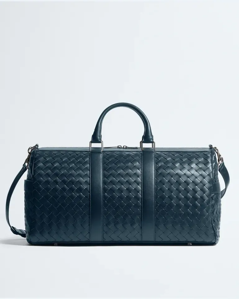 Intrecciato Reisetasche-Blau - Herren
