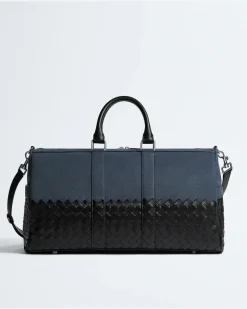 Intrecciato Reisetasche-Blau - Herren