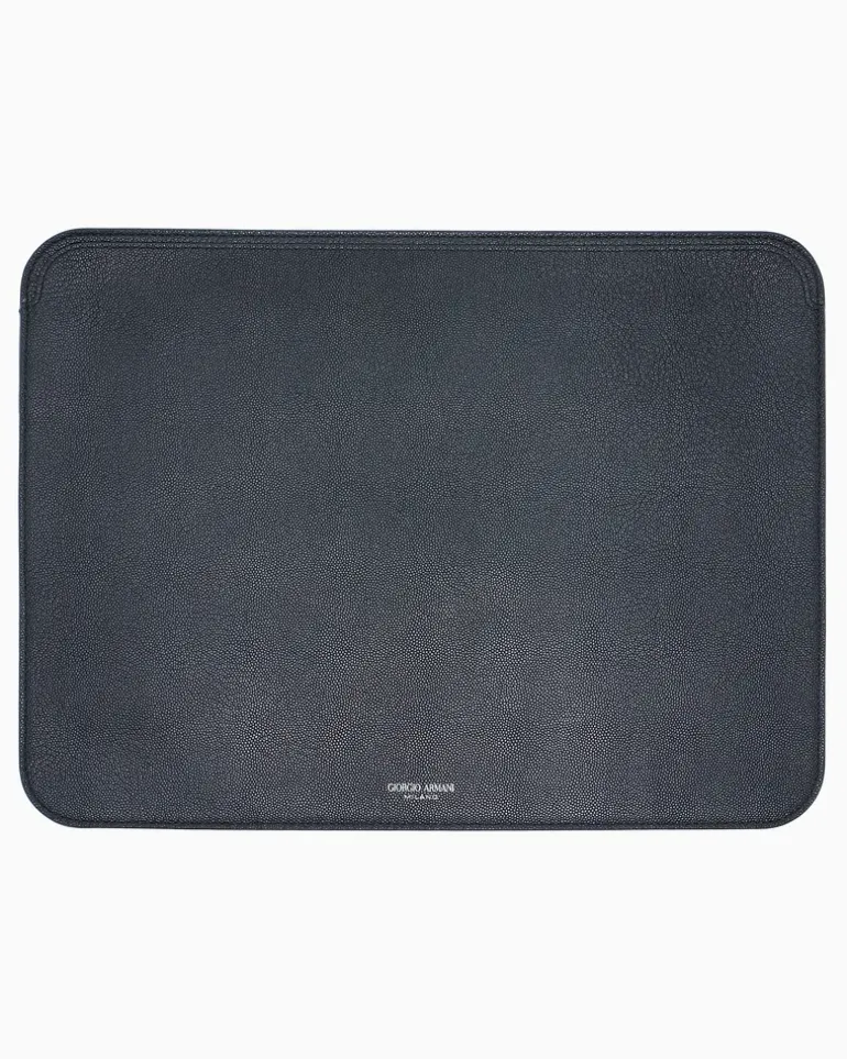iPad-Hülle aus genarbtem Kalbsleder Schwarz