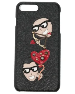 iPhone-Hülle mit geprägtem Herz - Schwarz