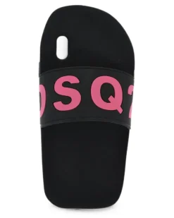 iPhone X-Hülle im Slipper-Style mit Logo-Print - Schwarz