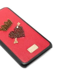 iPhone X-Hülle mit Verzierung - Rot