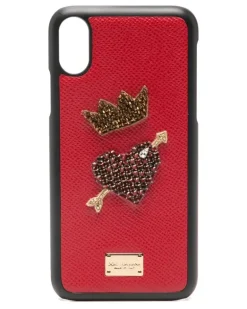 iPhone X-Hülle mit Verzierung - Rot