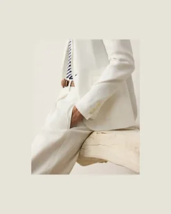 Jacke Parker aus Leinen Cream
