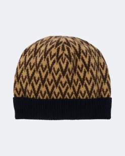 Jacquard-Beanie aus Schurwolle Multicolor