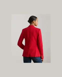 Jacquardblazer mit Bouillonstickerei Red