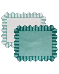 Jardin Tischsets mit Wellensaum (4er-Set) - Grün