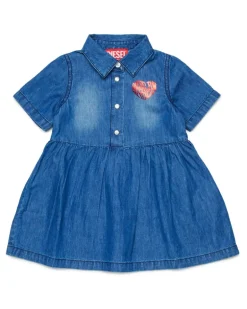 Jeanskleid mit Herzmuster - Kleider - Damen - Blau