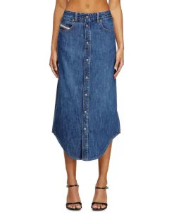 Jeansrock mit Frontknöpfen - Röcke - Damen - Blau